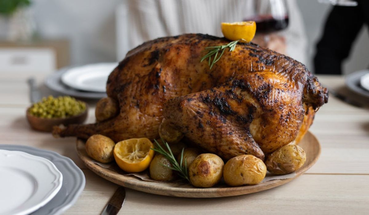 Oven-roasted Turkey served with lemons