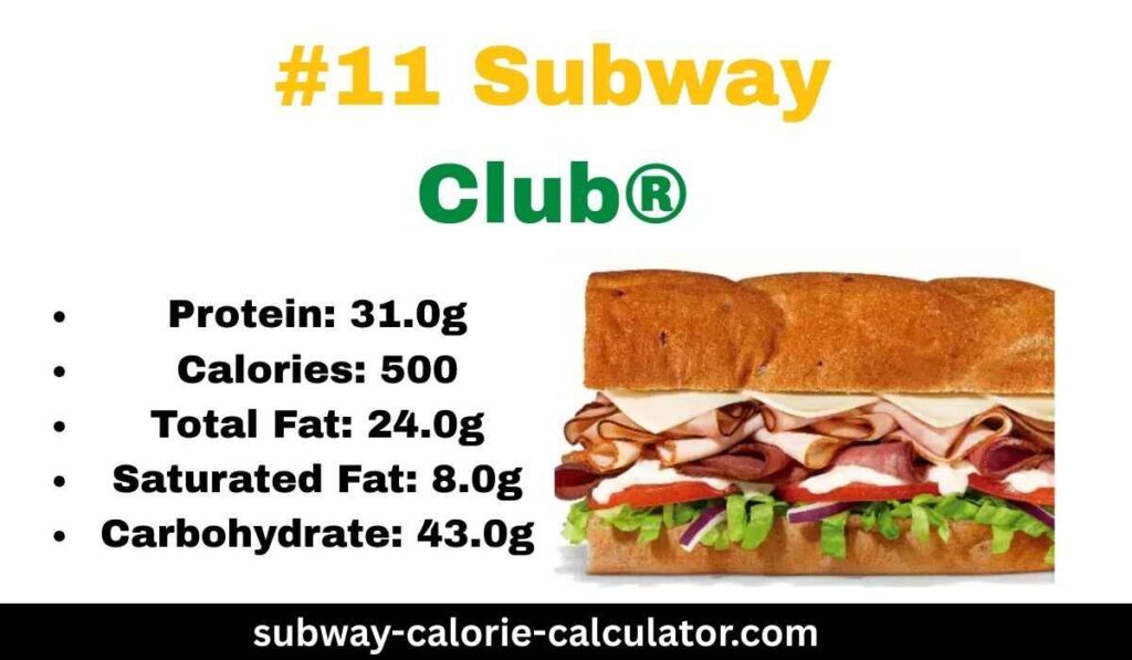 #11 Subway Club® nutritional values
