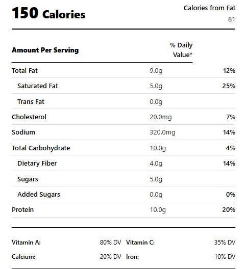 Veggie Delite Salad nutritional information